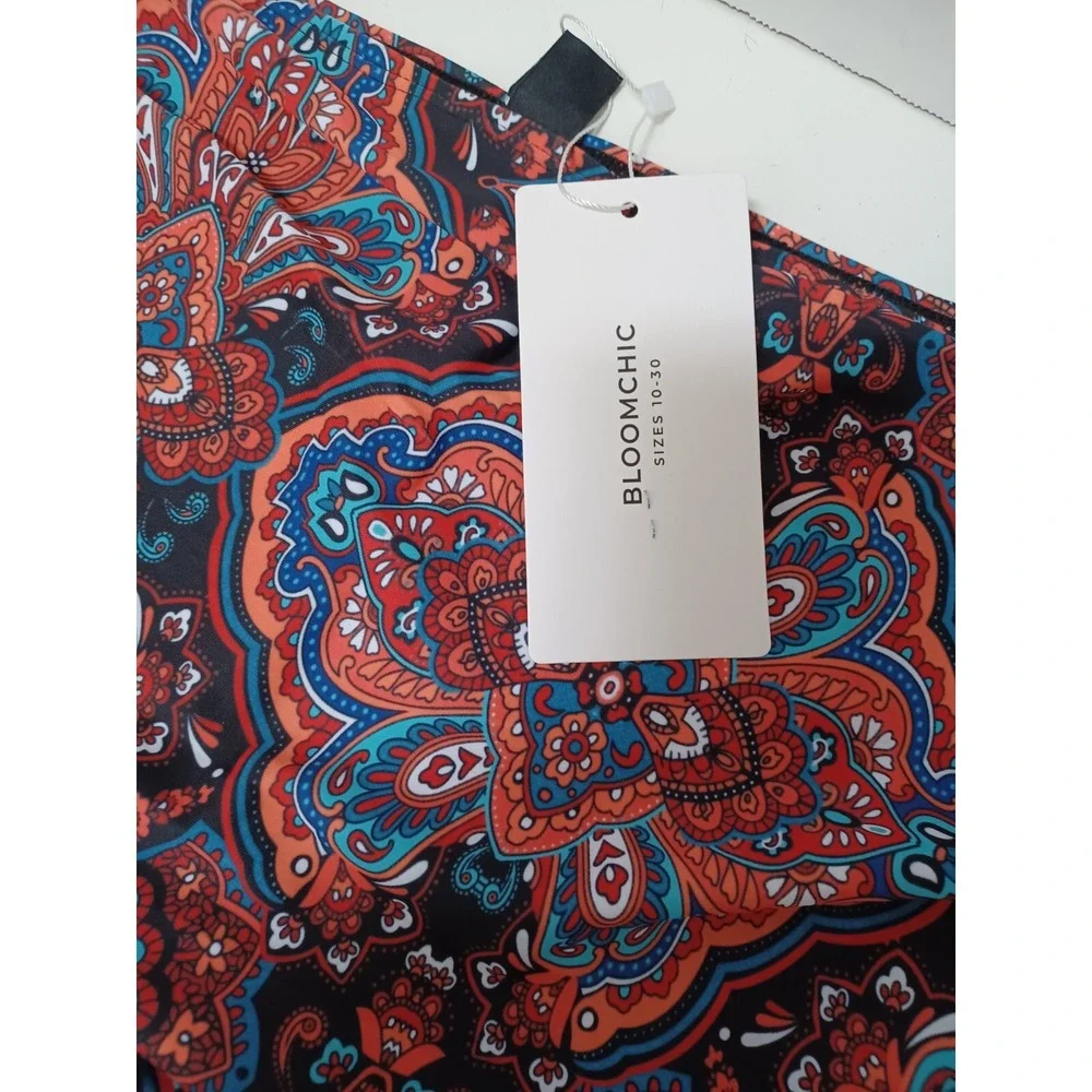 NWT BLOOMCHIC Bandana Printed High‎ Waist Bikini Bottom Size 28